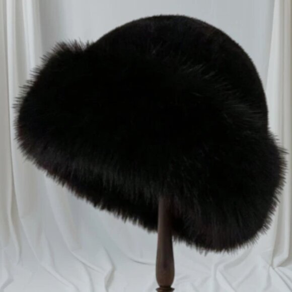 Accessories - New Women’s Black Faux Fur Hat – Vintage Style Winter Warm Headwear